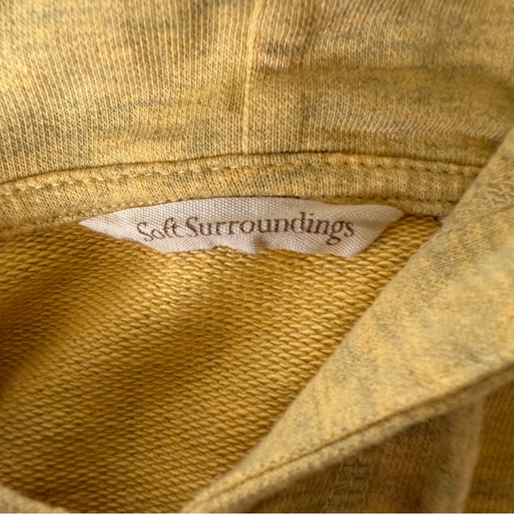 Soft Surroundings Heather Yellow "Soho Pullover" Hoodie Sweatshirt Tunic Size Sm - Picture 7 of 14